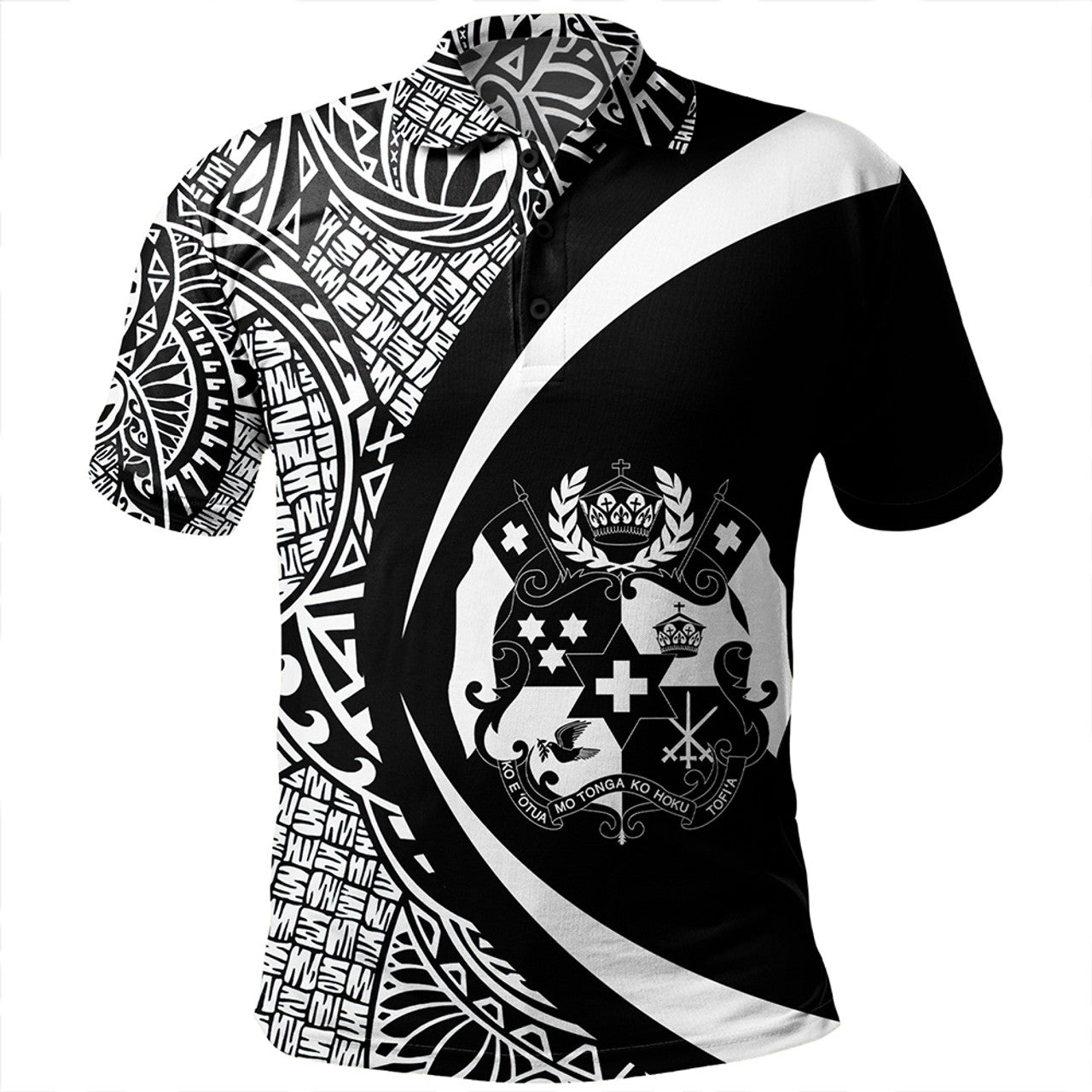 Tonga Polo Shirt Coat Of Arm Lauhala - Circle Style Ver 1- AL01