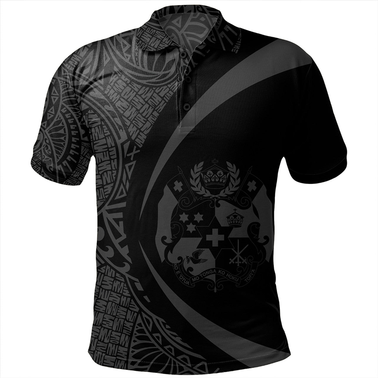 Tonga Polo Shirt Coat Of Arm Lauhala - Circle Style Ver 1- AL01