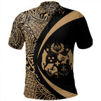 Tonga Polo Shirt Coat Of Arm Lauhala - Circle Style Ver 1- AL01