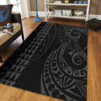 Hawaii Hawaiian Map Kakau Style Area Rug