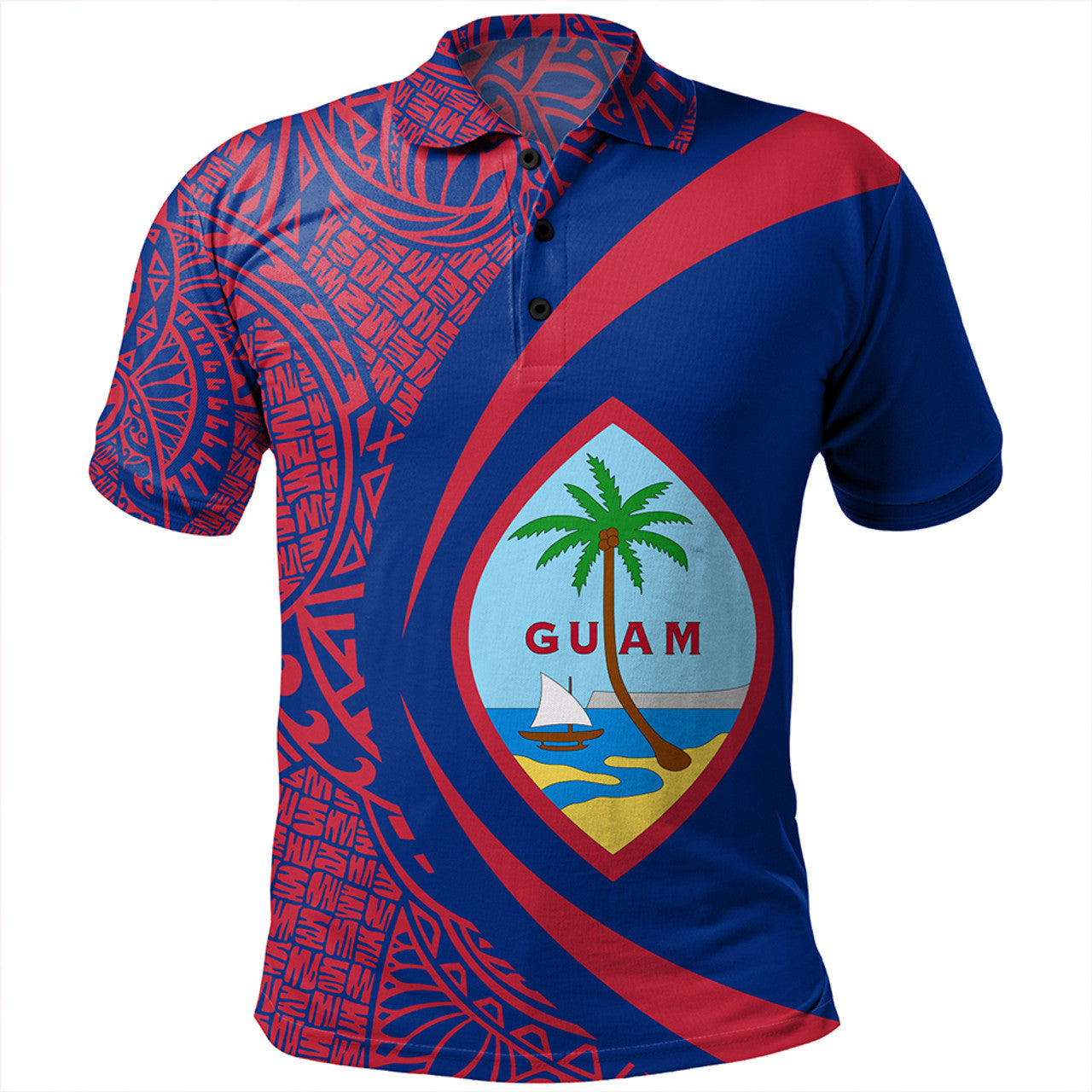 Guam Coat Of Arm Lauhala Circle Polo Shirt Unisex