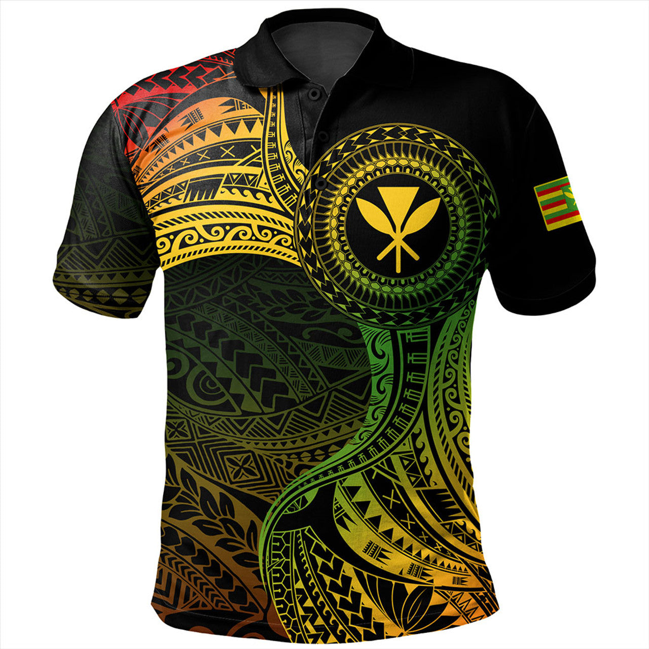 Hawaii Polo Shirt Kanaka Maoli Round Polynesian Tribal Reggae - AL01