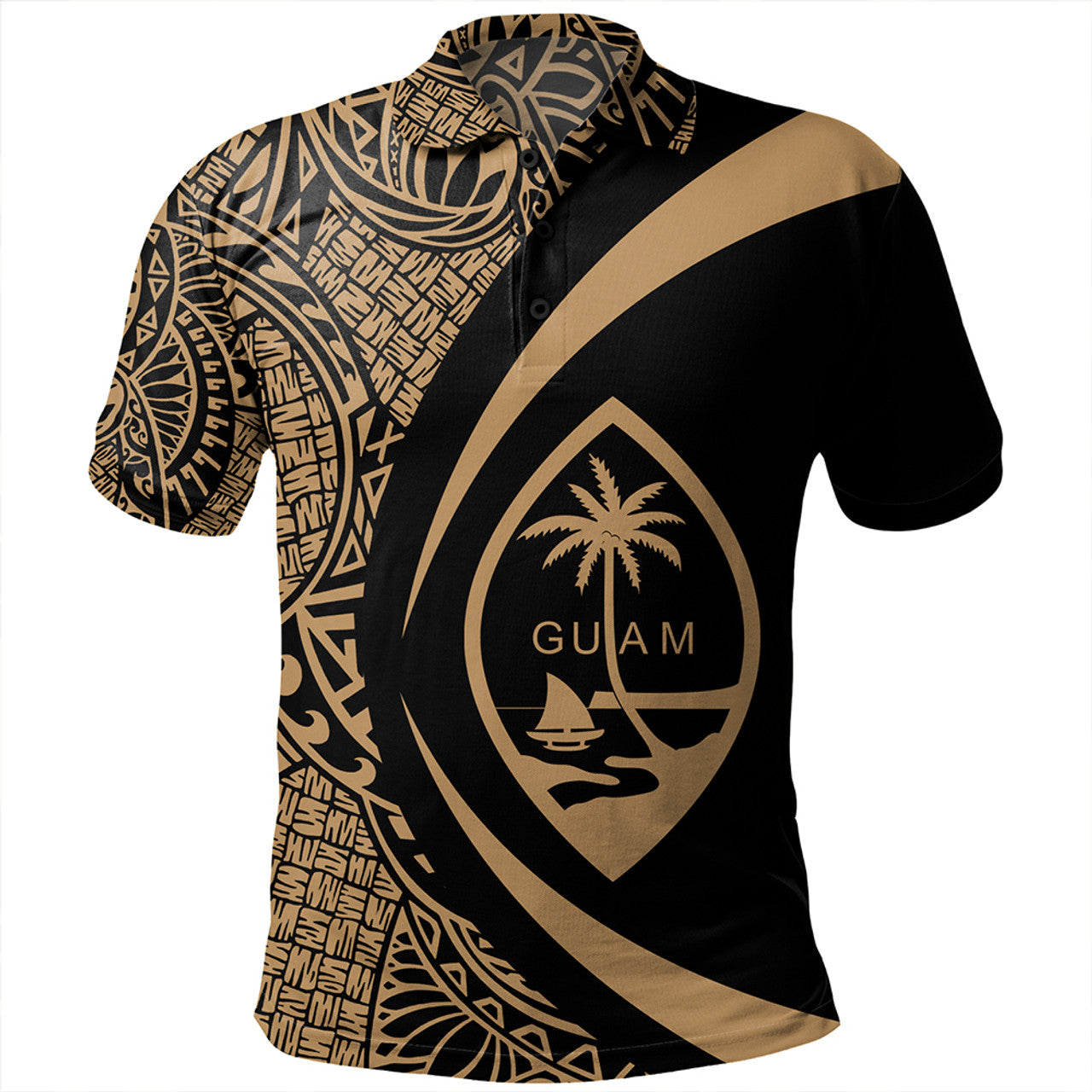 Guam Coat Of Arm Lauhala Circle Polo Shirt Unisex