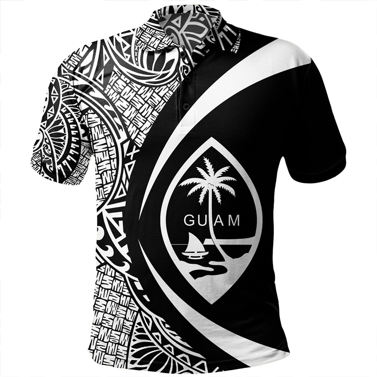 Guam Coat Of Arm Lauhala Circle Polo Shirt Unisex