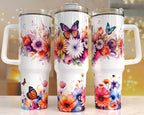 Vibrant Floral Handle With Tumbler – Size 40oz