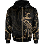 Hawaii Polynesian With Gold Tribal Wave Hoodie For Men/Women