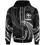 Hawaii Polynesian With White Tribal Wave Hoodie For Men/Women