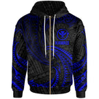 Hawaii Polynesian With Blue Tribal Wave Hoodie For Men/Women
