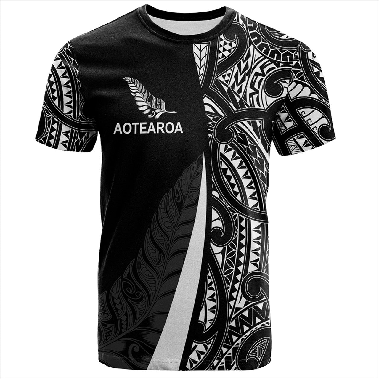 New Zealand Aotearoa Maori Pattern Silver Fern T-Shirt For Men/Women