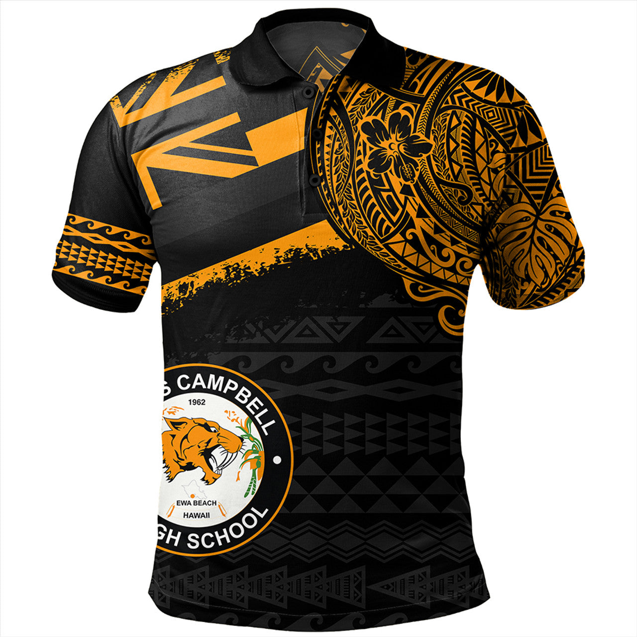 Hawaii James Campbell High School With Crest Style Polo Shirt Unisex