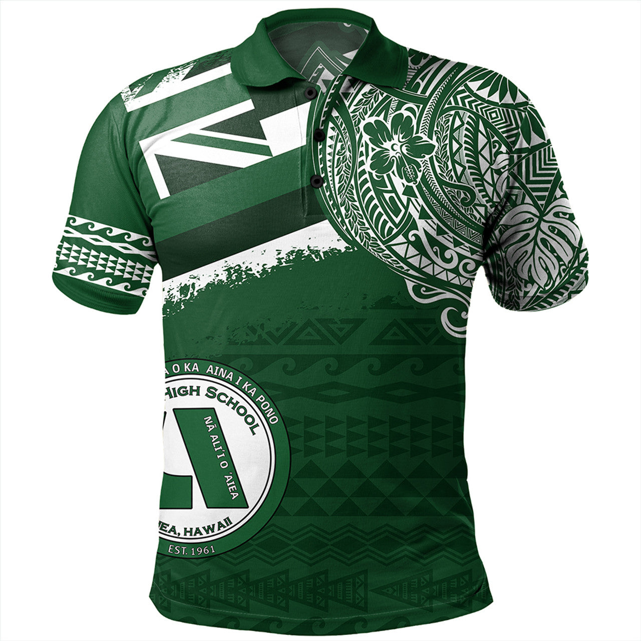 Hawaii Aiea High School With Crest Style Polo Shirt Unisex