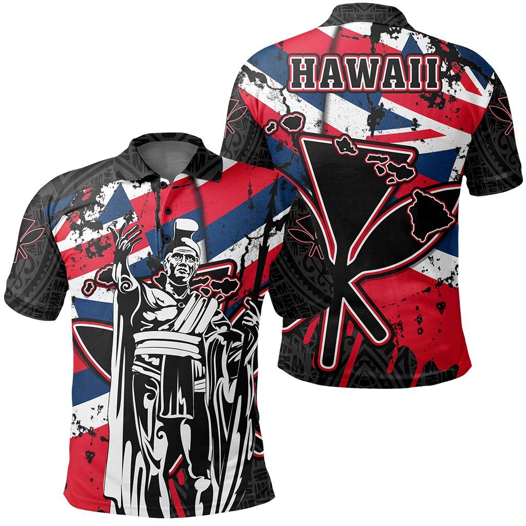 Hawaii Kanaka Maoli King My Blood Polo Shirt Unisex