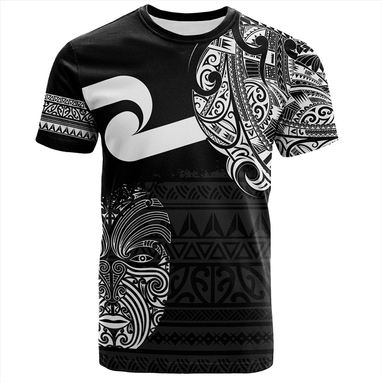 New Zealand Tino Rangatiratanga Maori Mask Black T-Shirt For Men/Women