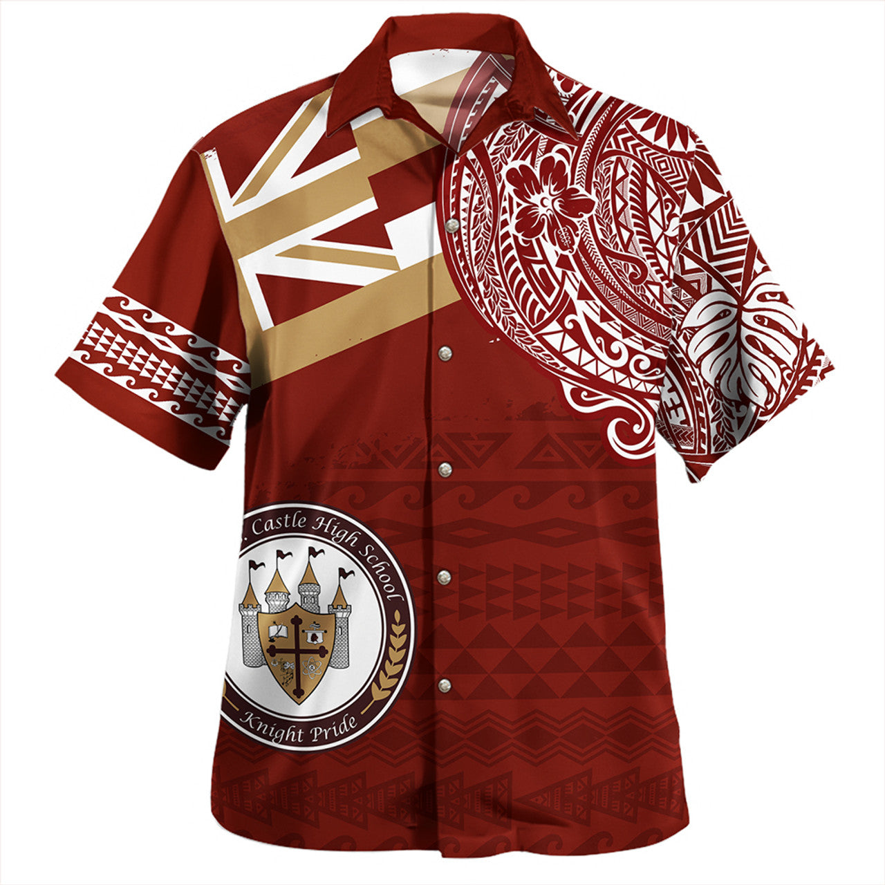 Hawaii James B. Castle High School With Crest Style Hawaiian Shirt Unisex