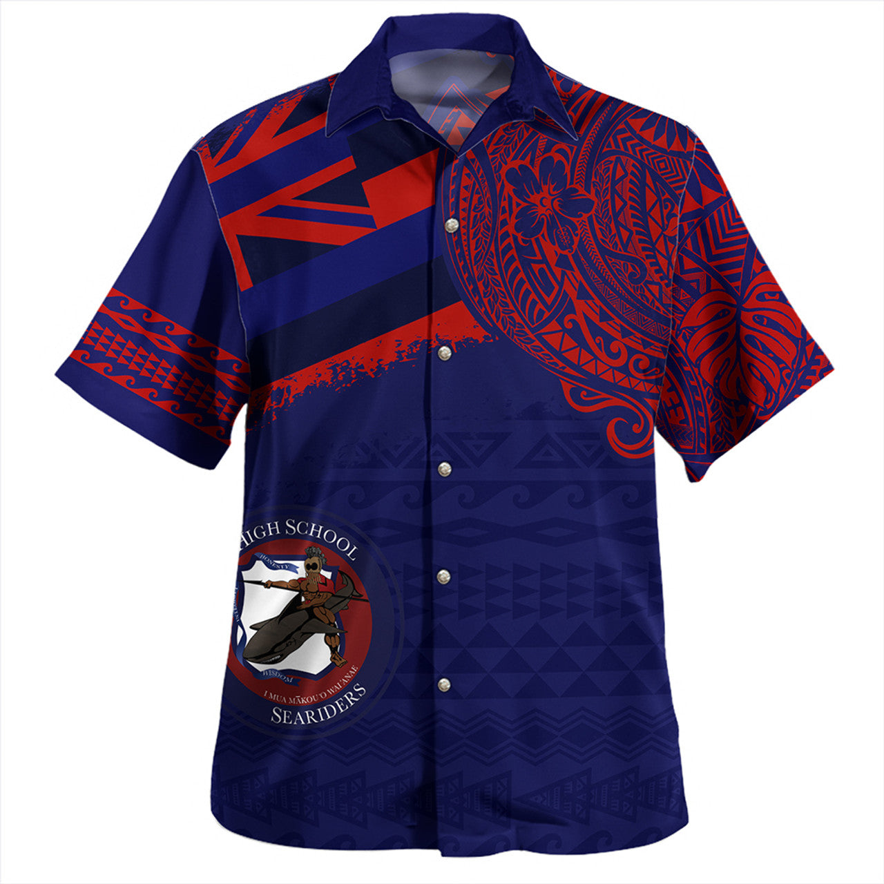 Hawaii Waianae High School With Crest Style Hawaiian Shirt Unisex