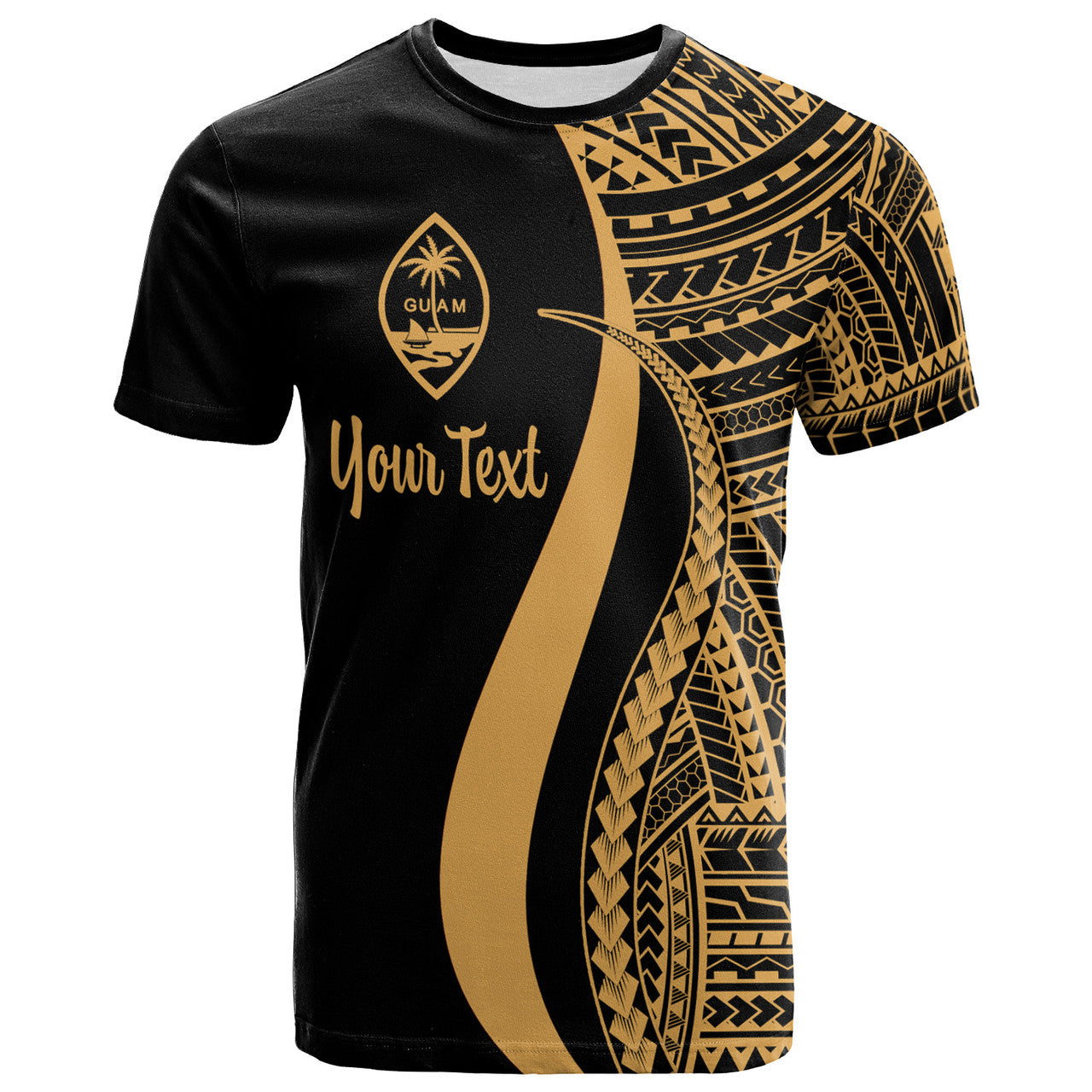 Personalised - Guam Polynesian Tentacle Tribal Pattern T-shirt Unisex