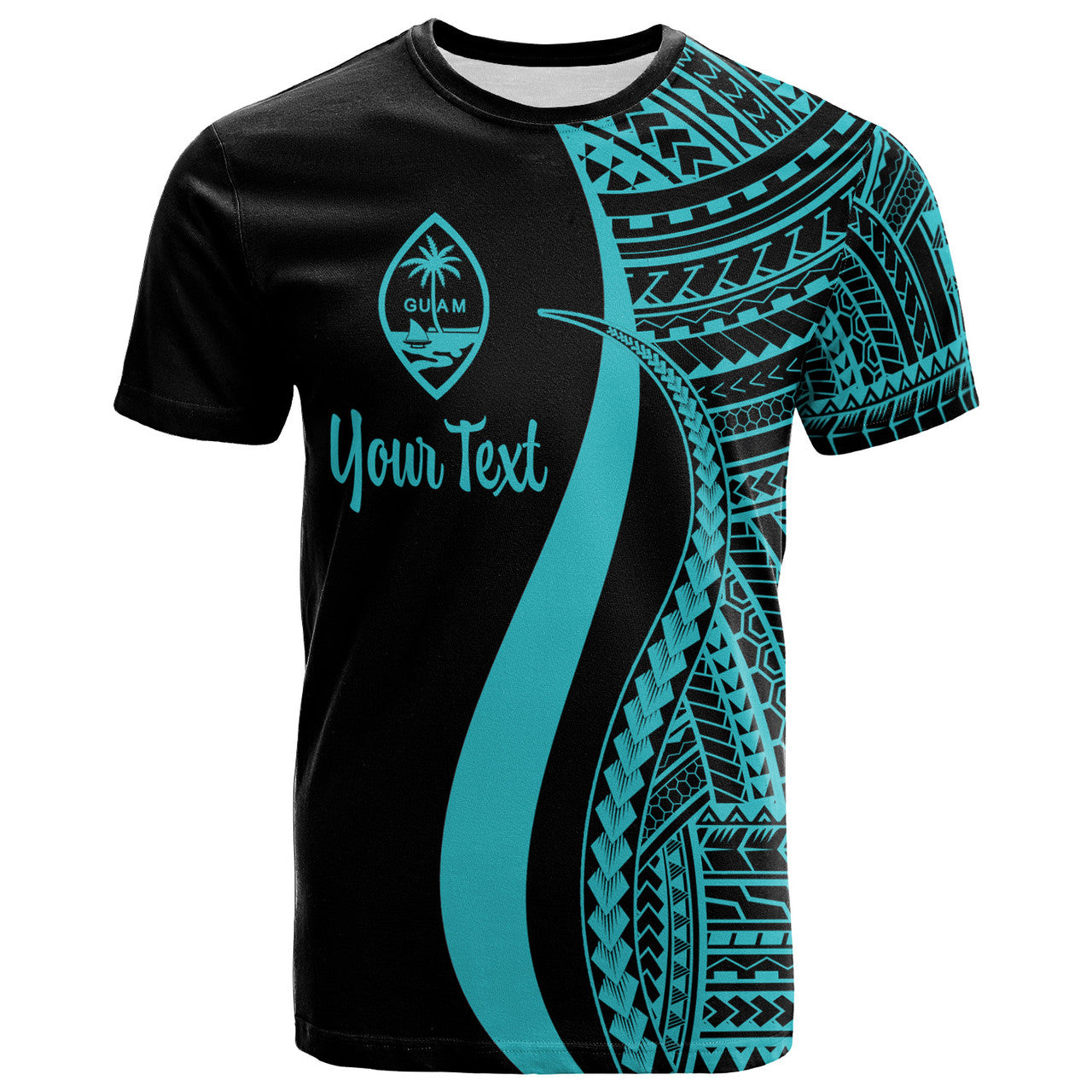 Personalised - Guam Polynesian Tentacle Tribal Pattern T-shirt Unisex