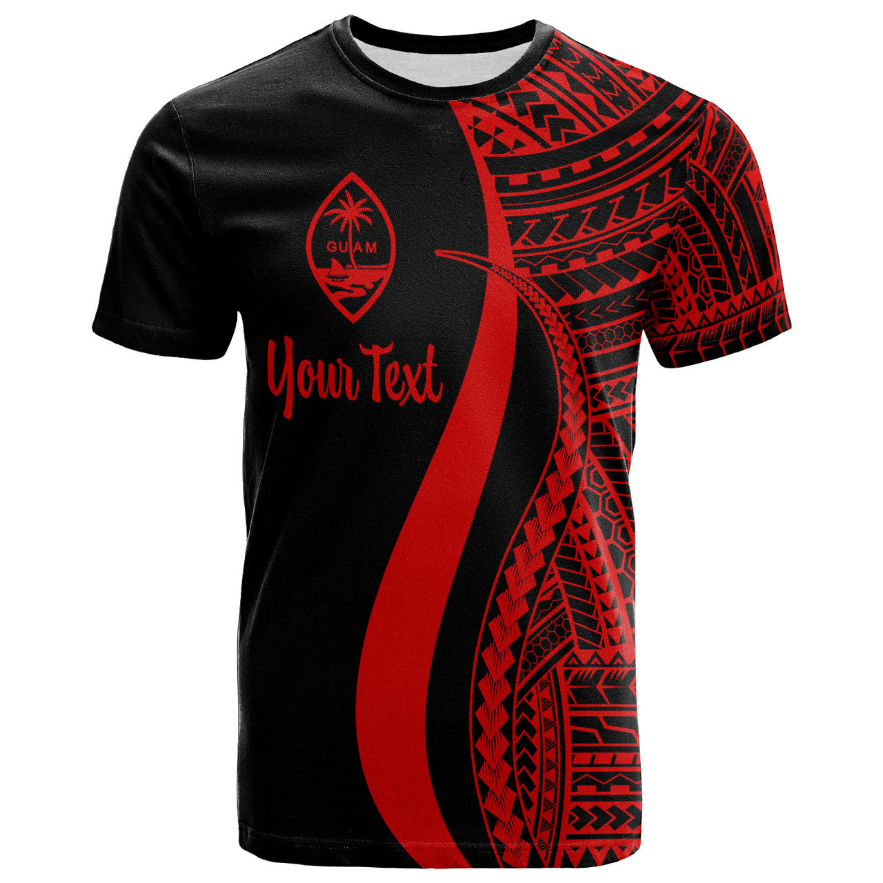 Personalised - Guam Polynesian Tentacle Tribal Pattern T-shirt Unisex
