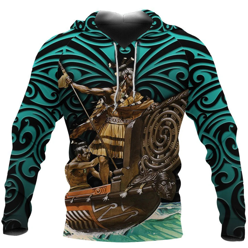 New Zealand Maori Waka Taua Hoodie Unisex
