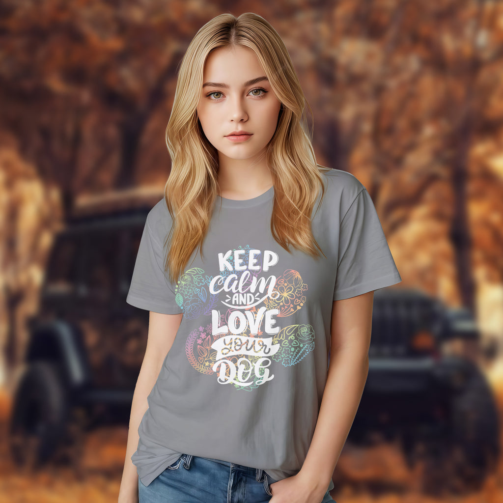 Keep Calm And Love Your Dog - 2D T-Shirt For Men/Women - TH02