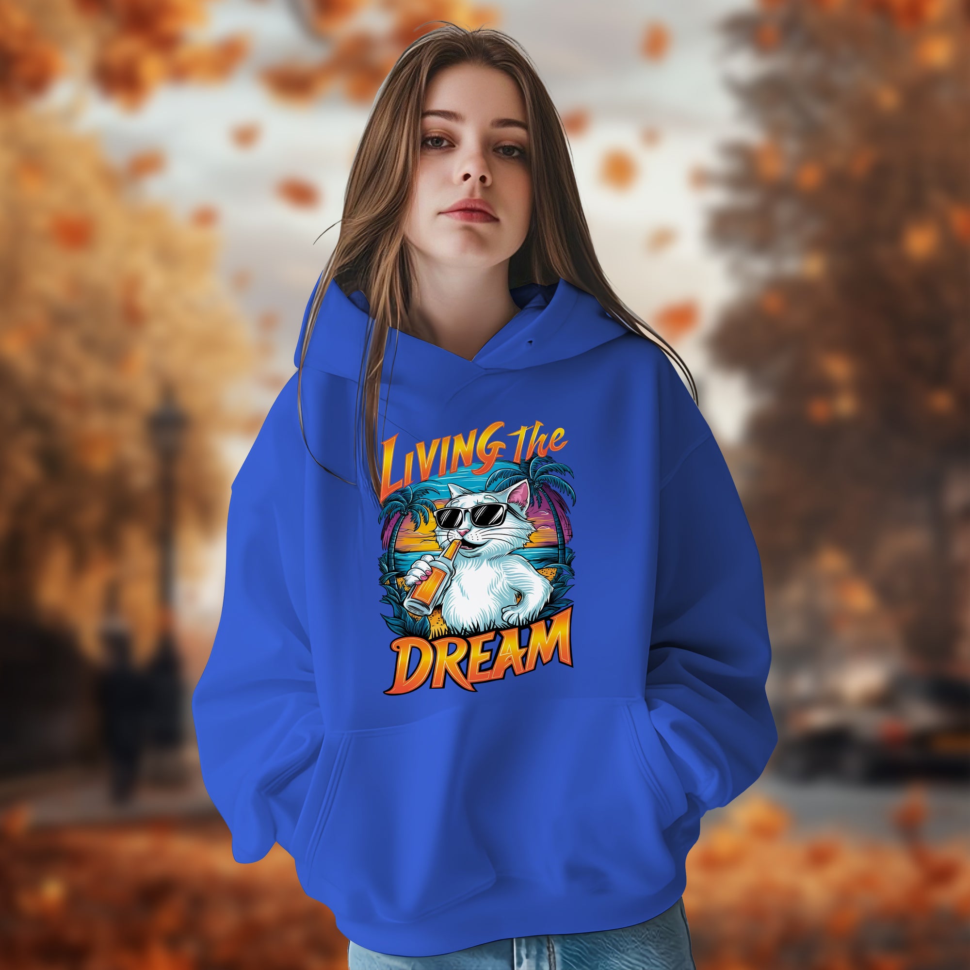 Living The Dream With Cat - 2D Hoodie For Men/Women - TH02