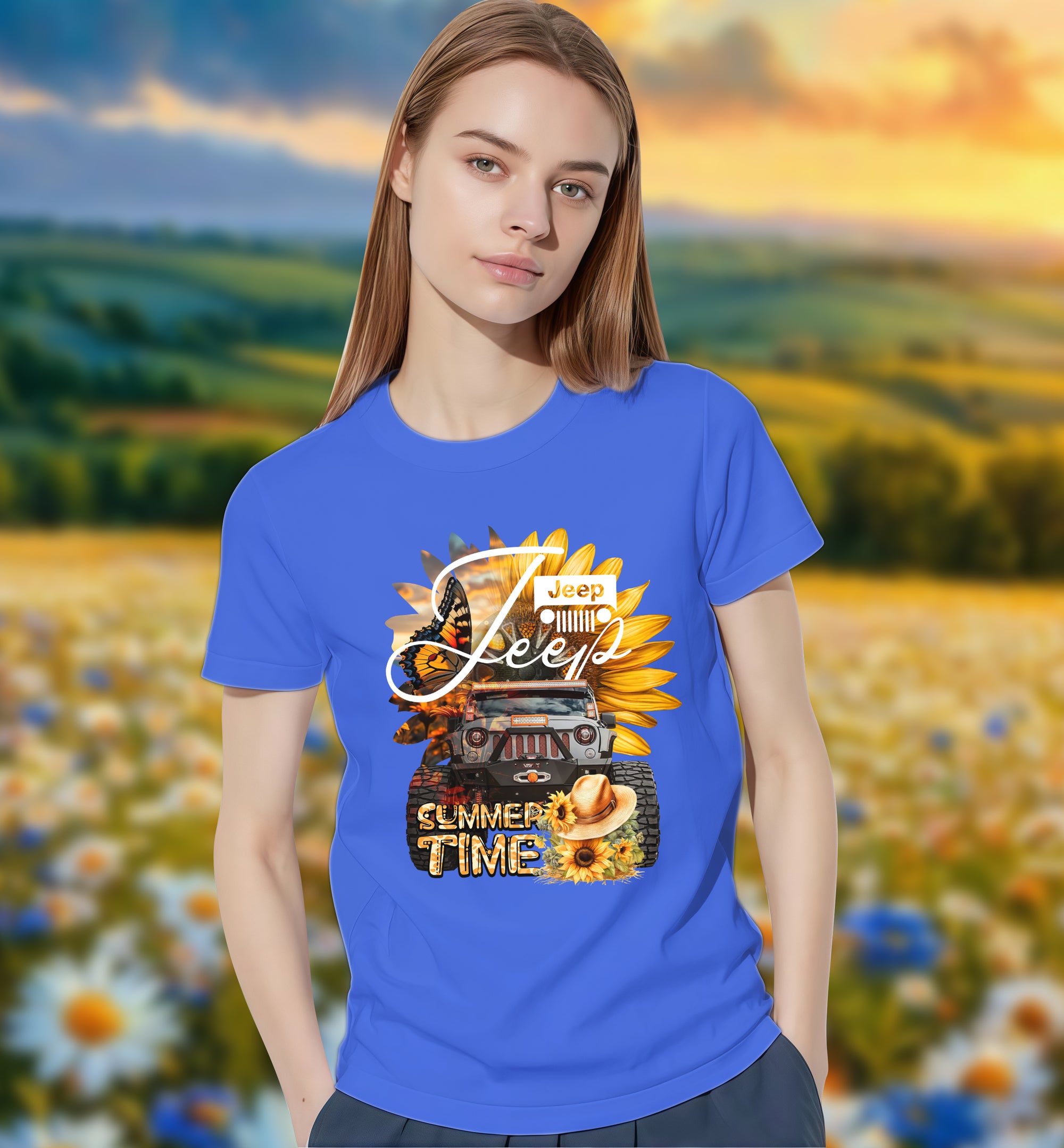 Summer Time Jeep - 2D T-Shirt for Men/Women - TH02