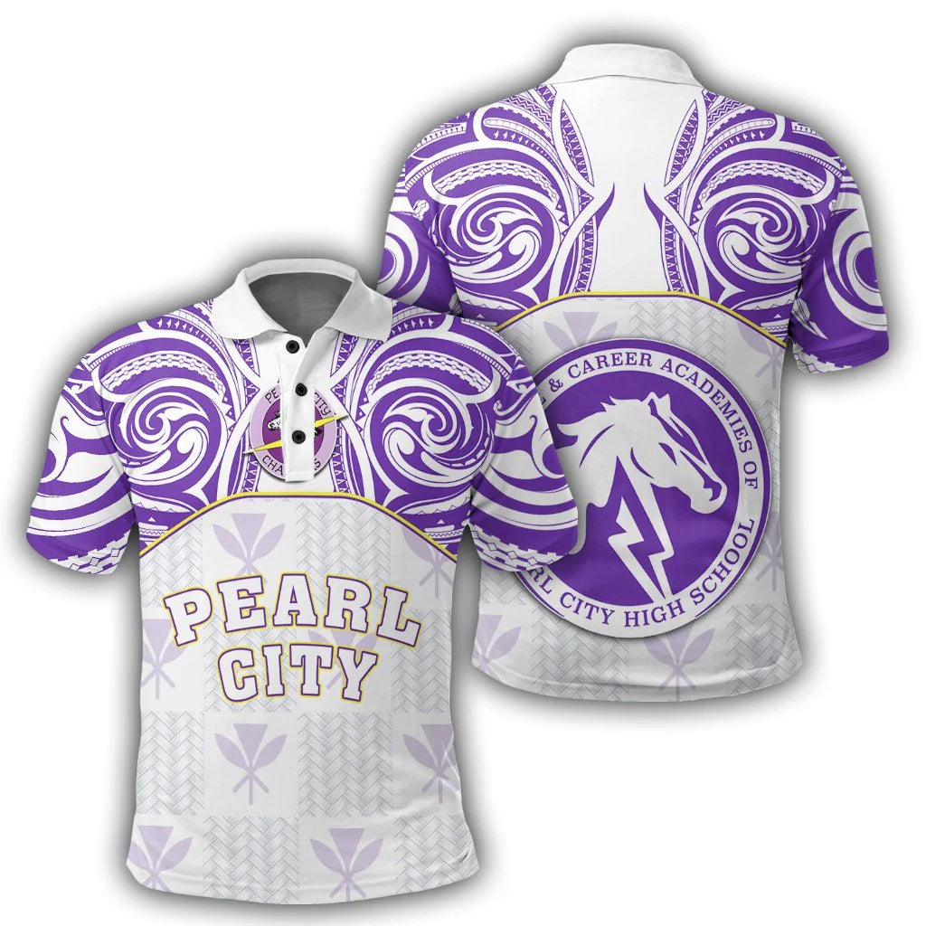 Hawaii Kanaka Pearl City High School Demodern Style Polo Shirt Unisex
