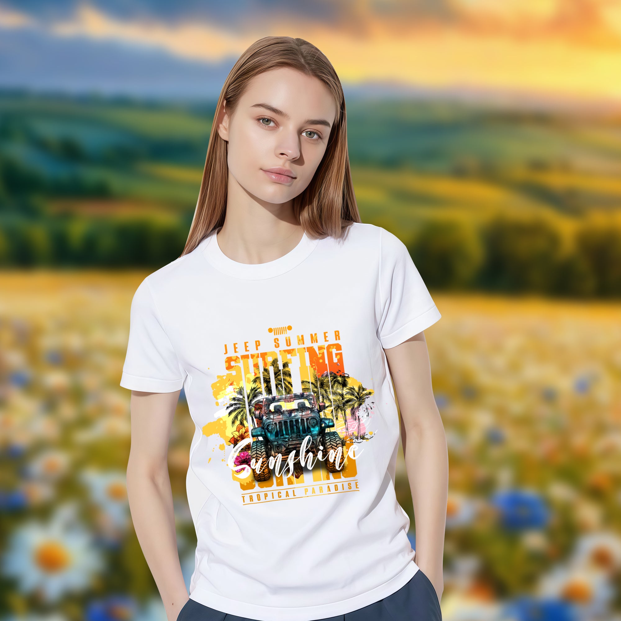 Sunshine Jeep Escape - 2D T-Shirt For Men/Women - TH02