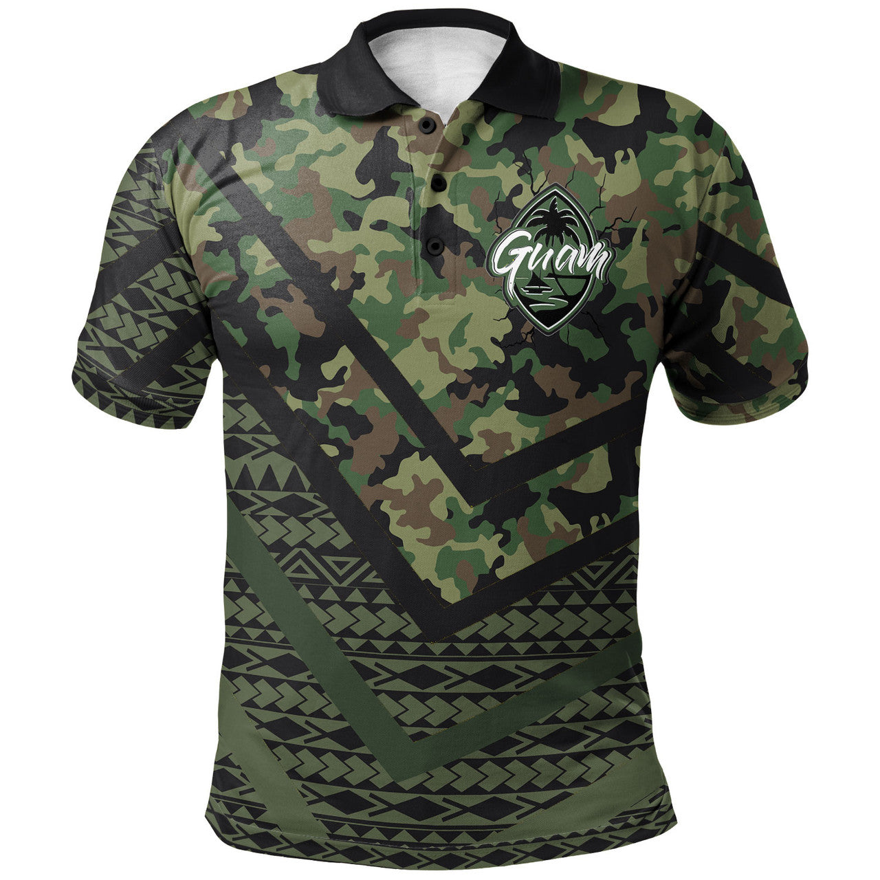 Guam Camo Deluxe Polynesian Tattoo Polo Shirt