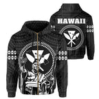 Hawaii King Kanaka Kakau With Polynesian Pattern Hoodie Unisex
