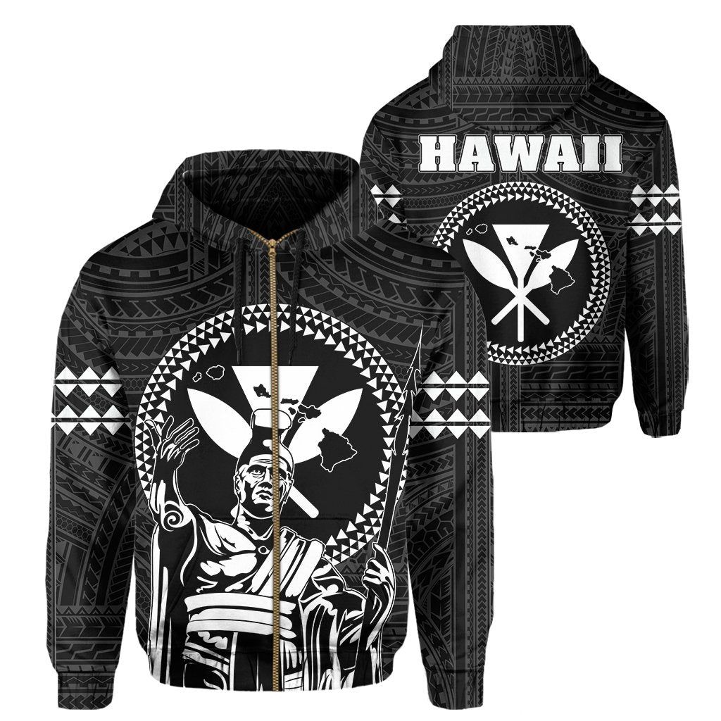 Hawaii King Kanaka Kakau With Polynesian Pattern Hoodie Unisex