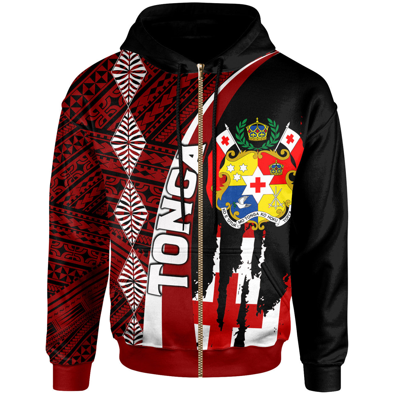 Tonga Coat Of Arms Tapa Tonga Patterns Hoodie Unisex