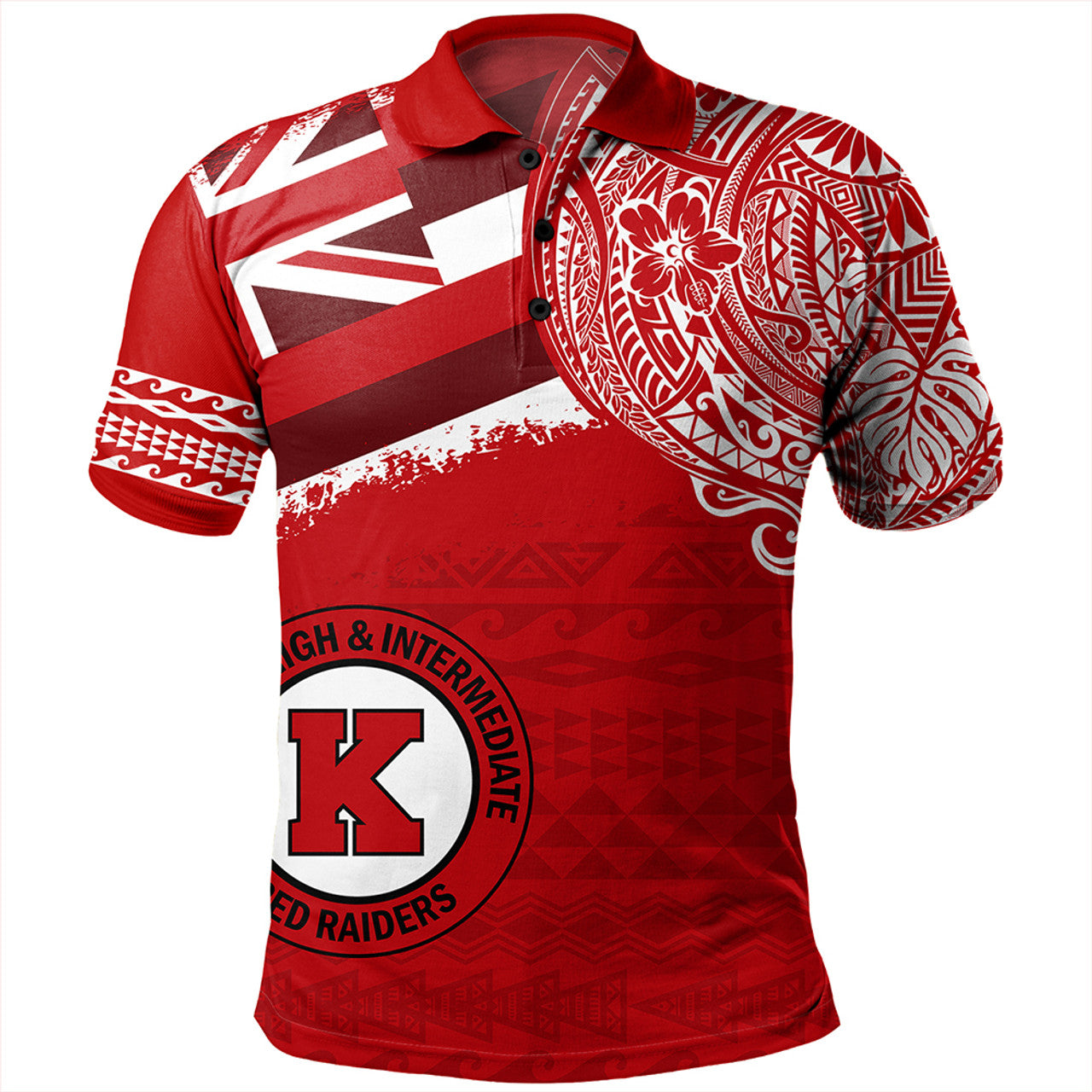 Hawaii Kahuku High School With Crest Style Polo Shirt Unisex