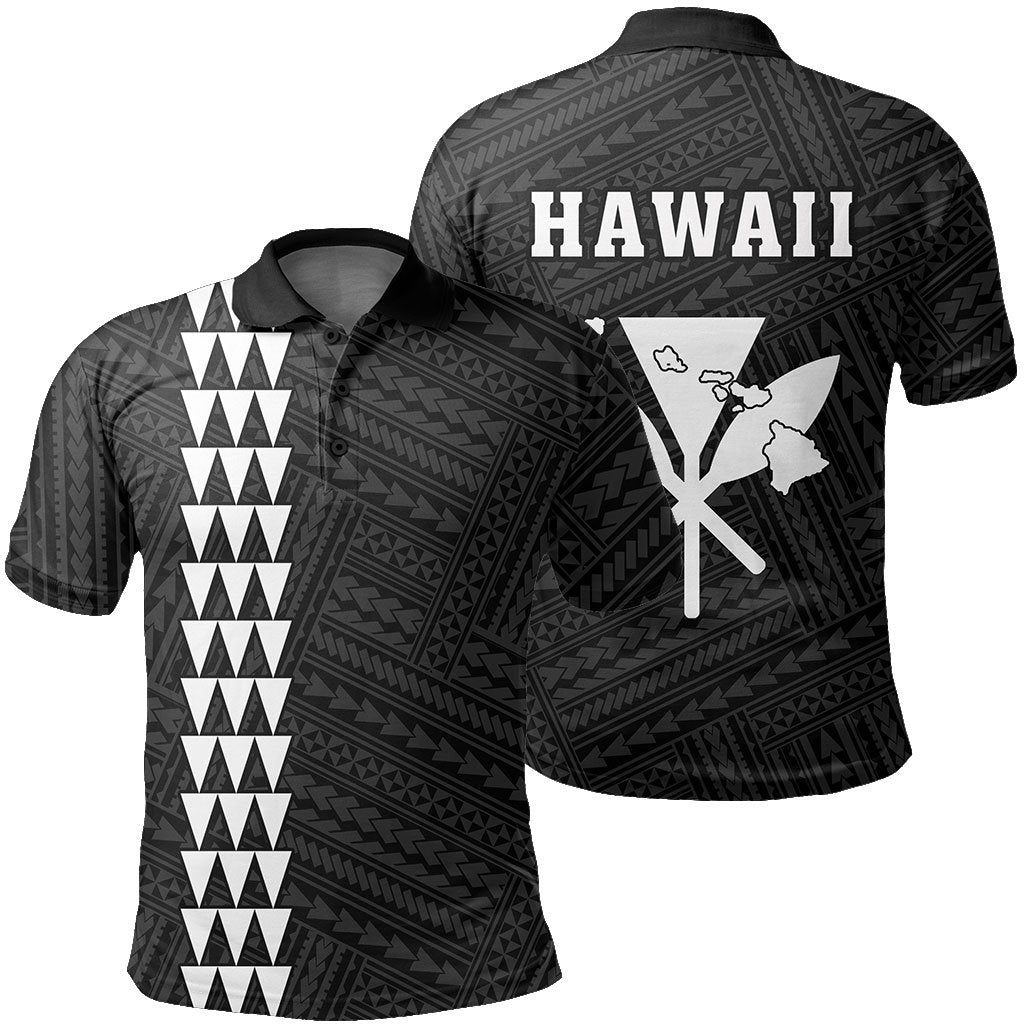 Hawaii Kanaka Map With White Polynesian Polo Shirt Unisex