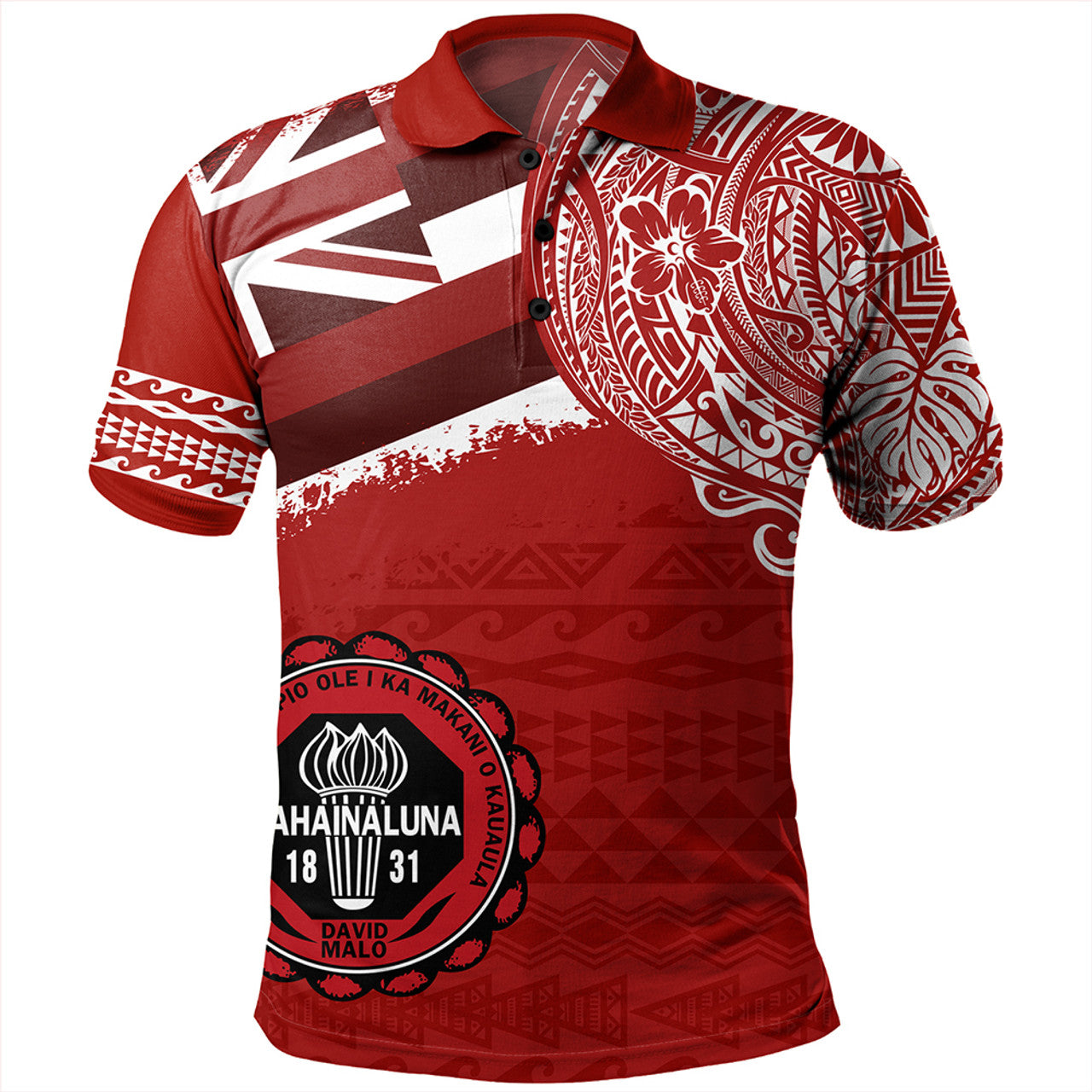 Hawaii Lahainaluna High School With Crest Style Polo Shirt Unisex