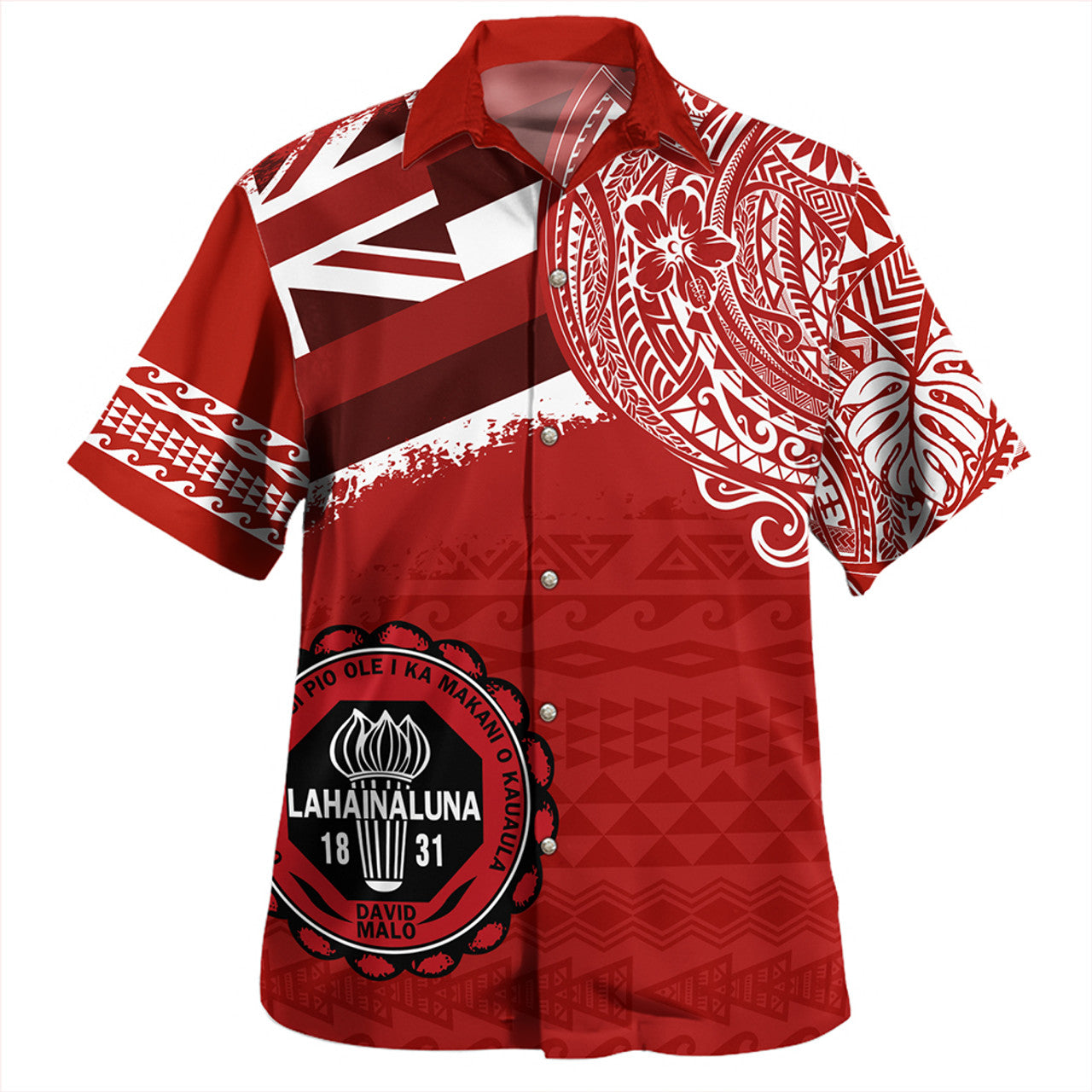 Hawaii Lahainaluna High School With Crest Style Hawaiian Shirt Unisex