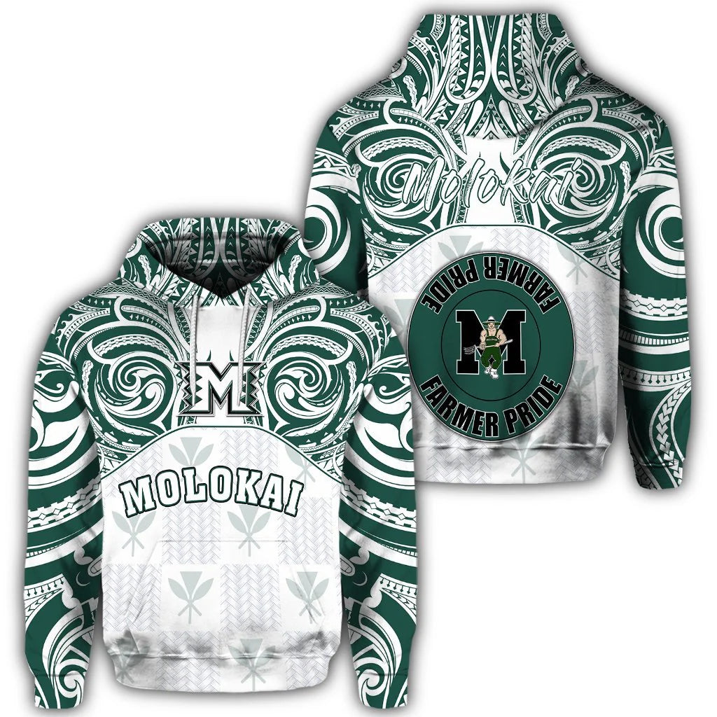 Hawaii Kanaka Molokai High School Demodern Style Hoodie Unisex