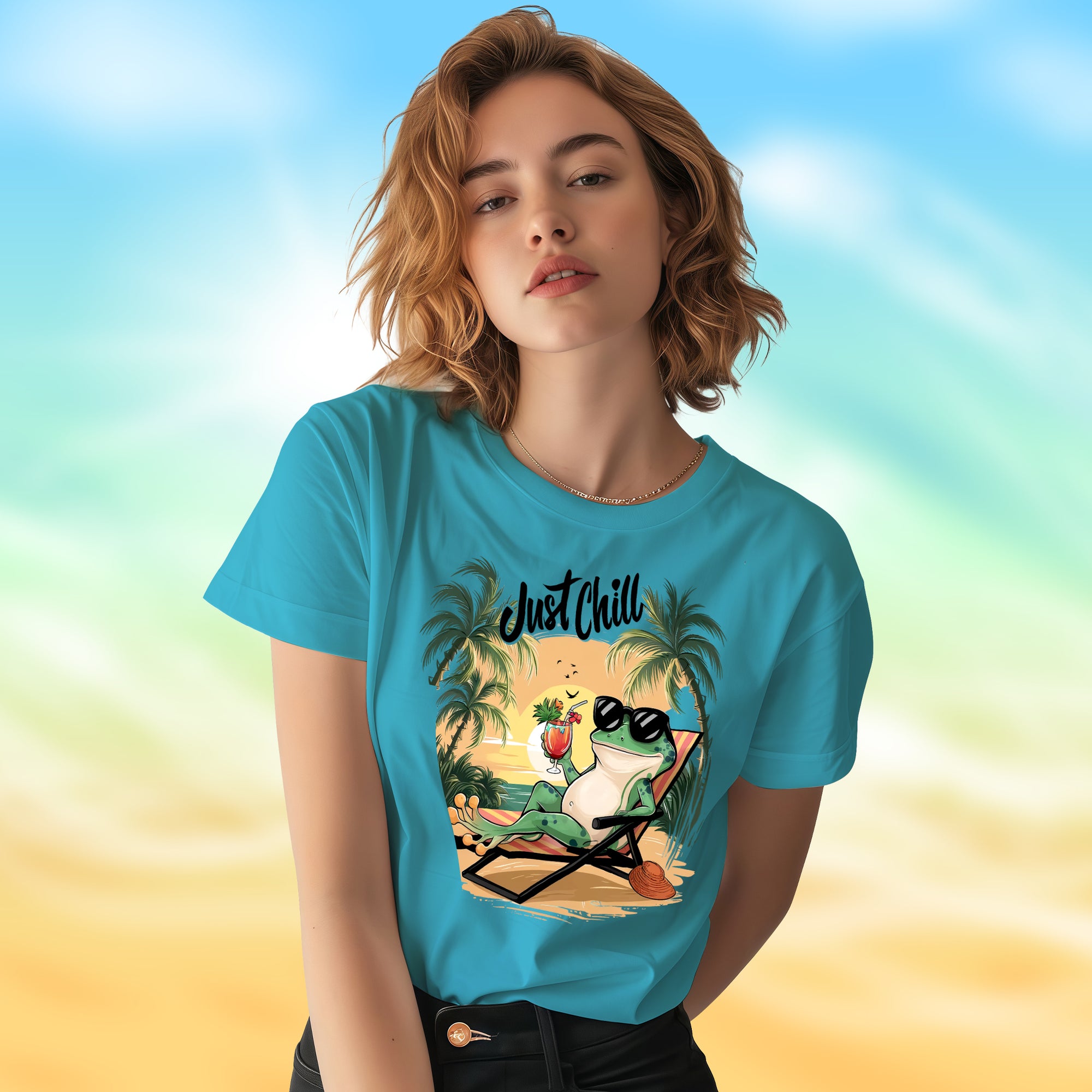 Just Chill With Frog - 2D T-Shirt For Men/Women - TH02