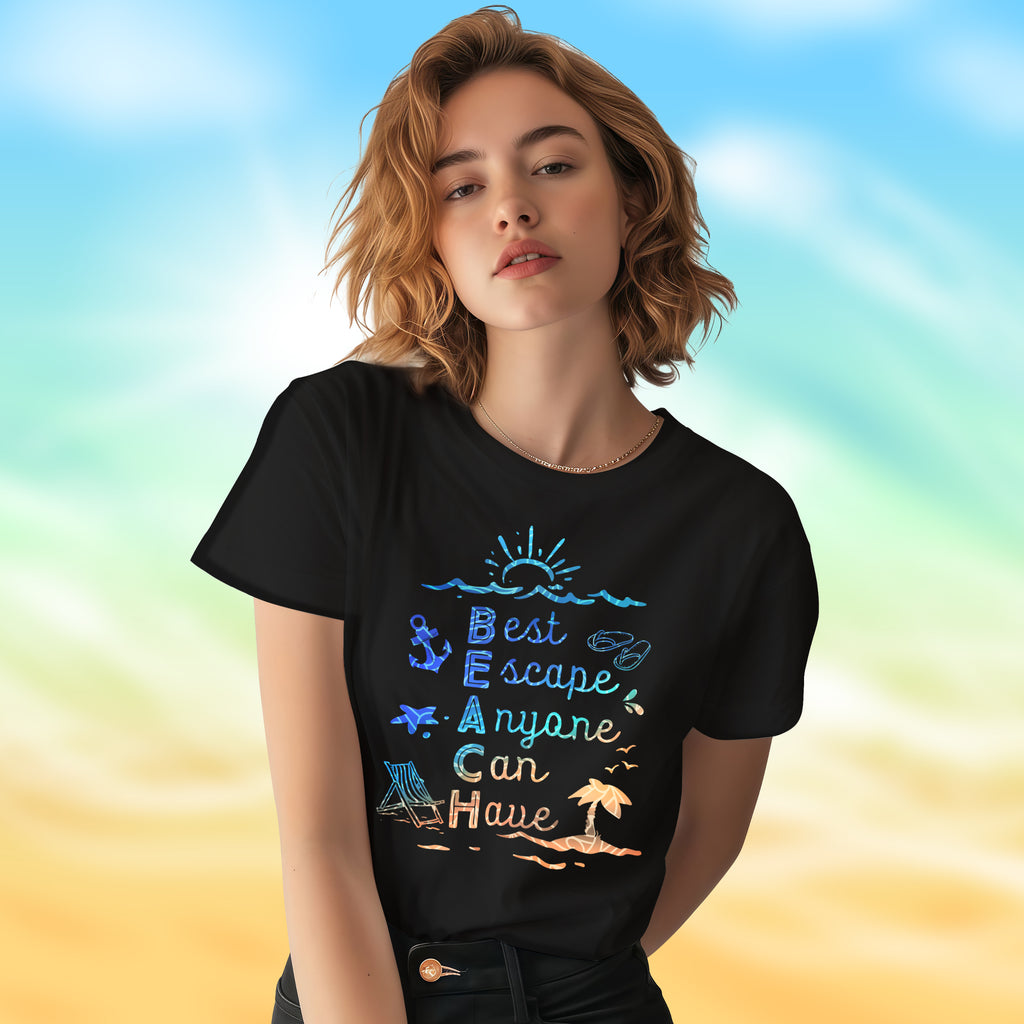 BEACH - Best Escape Anyone Can Have - 2D T-Shirt For Men/Women - TH02