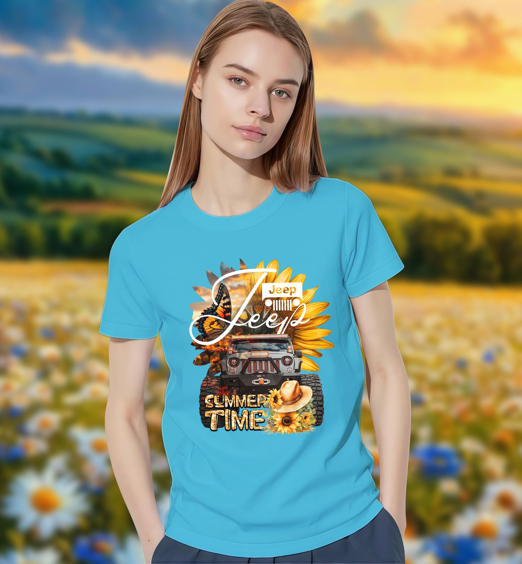 Summer Time Jeep - 2D T-Shirt for Men/Women - TH02