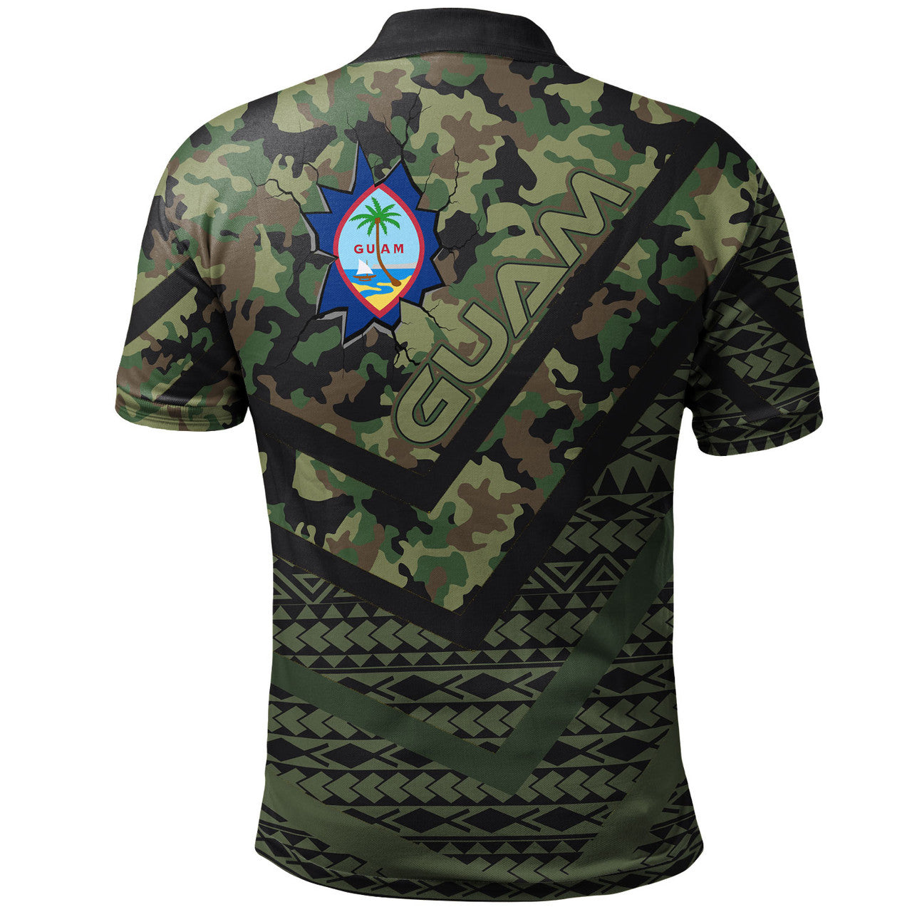 Guam Camo Deluxe Polynesian Tattoo Polo Shirt