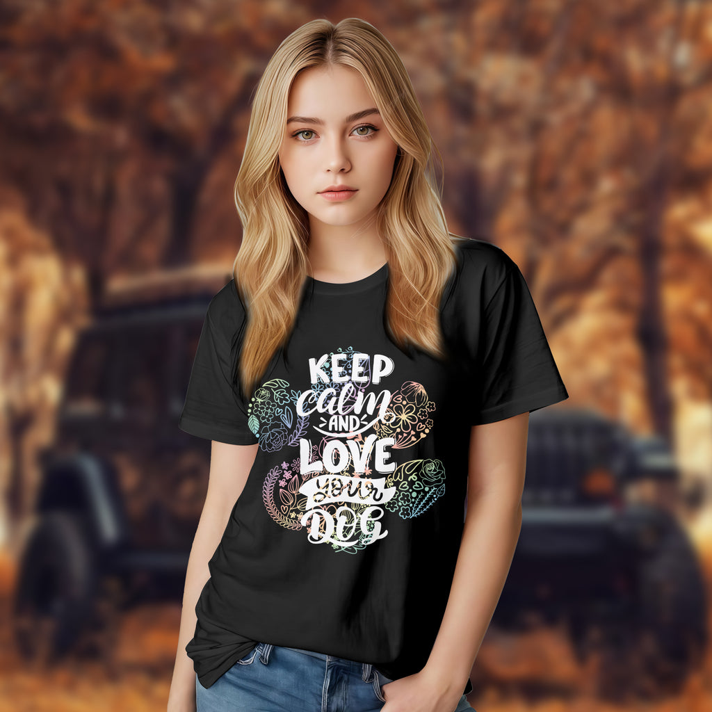 Keep Calm And Love Your Dog - 2D T-Shirt For Men/Women - TH02