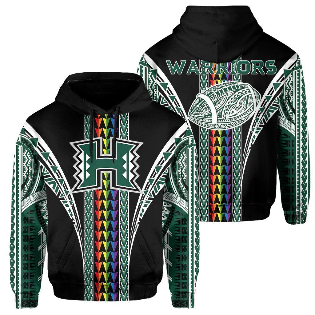 Hawaii Warriors Rainbow Kakau Jersey Hoodie Unisex