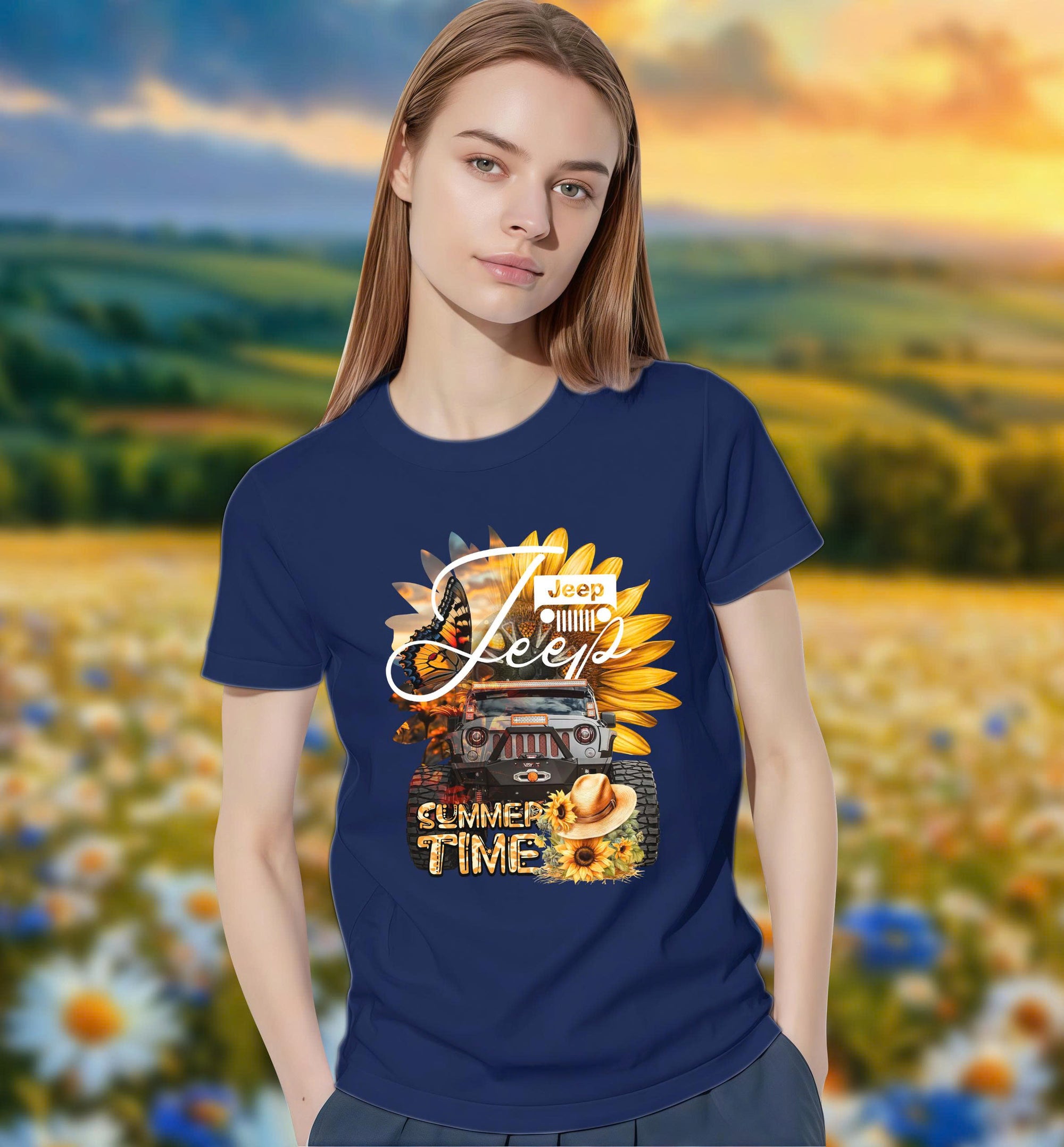 Summer Time Jeep - 2D T-Shirt for Men/Women - TH02
