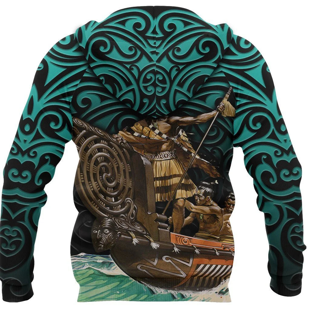 New Zealand Maori Waka Taua Hoodie Unisex
