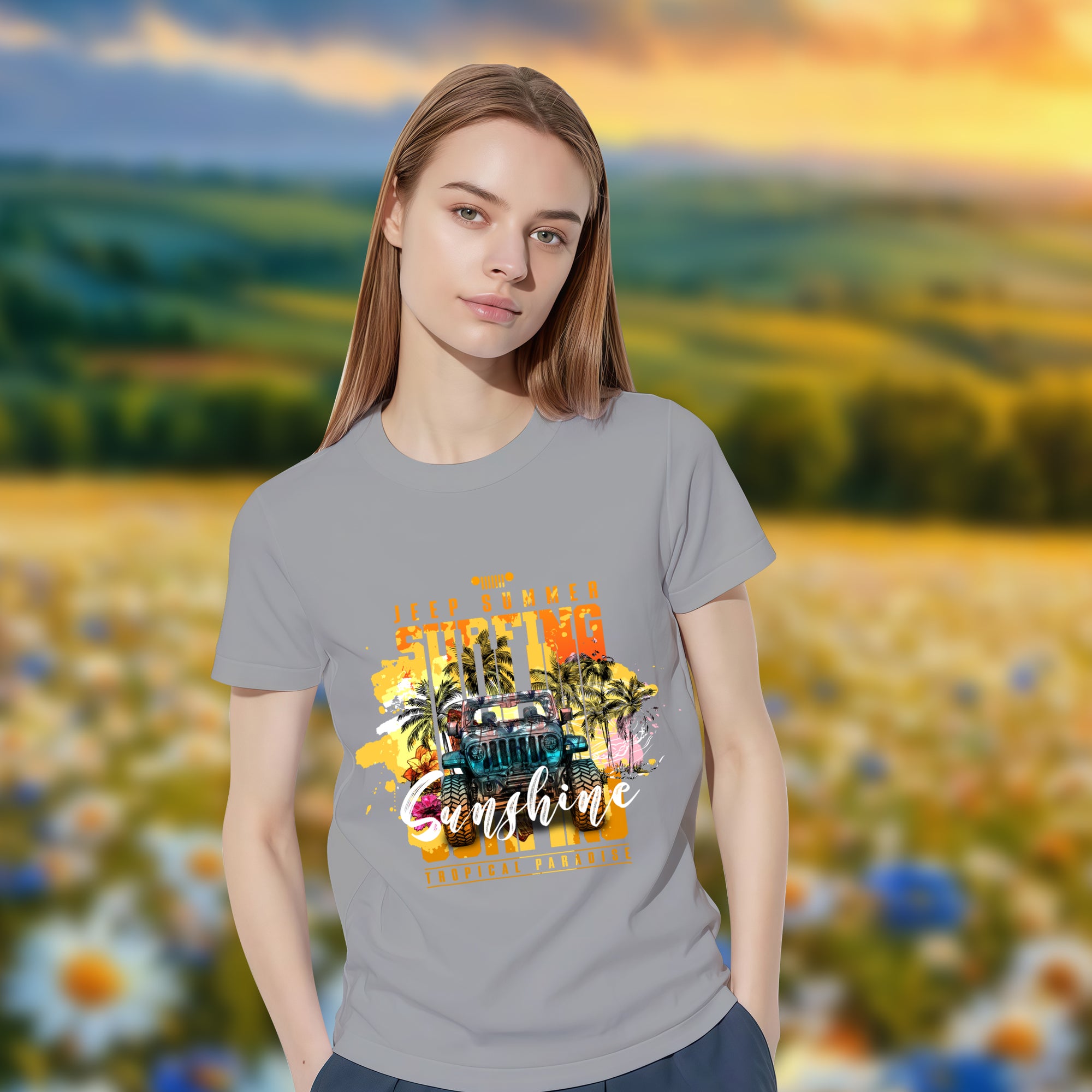 Sunshine Jeep Escape - 2D T-Shirt For Men/Women - TH02