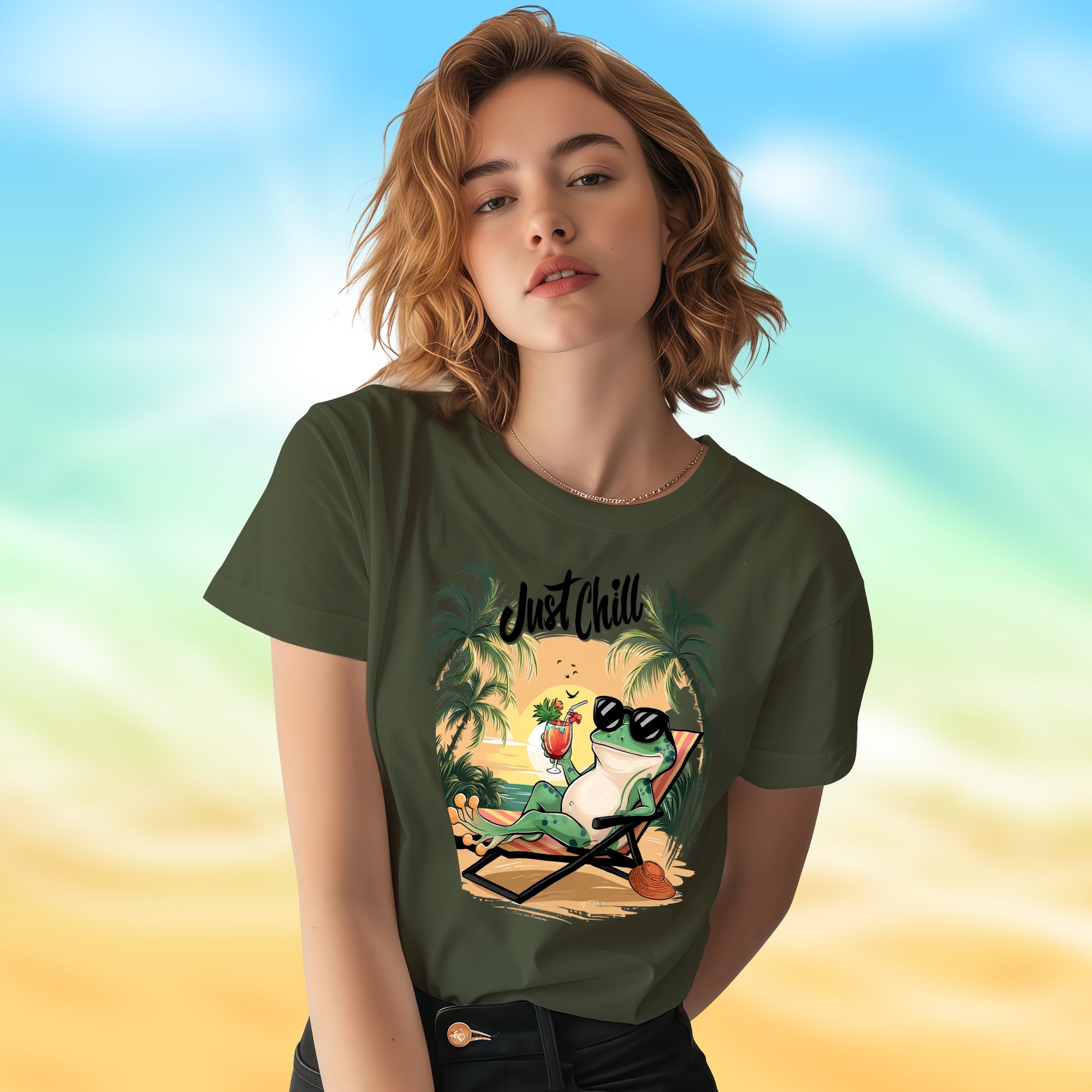 Just Chill With Frog - 2D T-Shirt For Men/Women - TH02