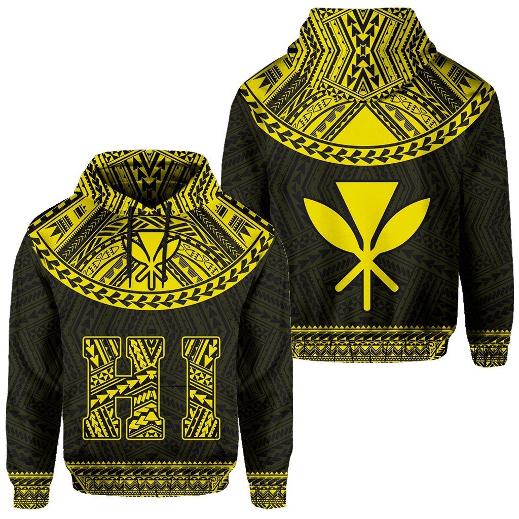 Hawaii Kanaka Polynesian Divinity Yellow Hoodie Unisex