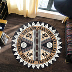 Fiji Pattern Masi Style Round Rug