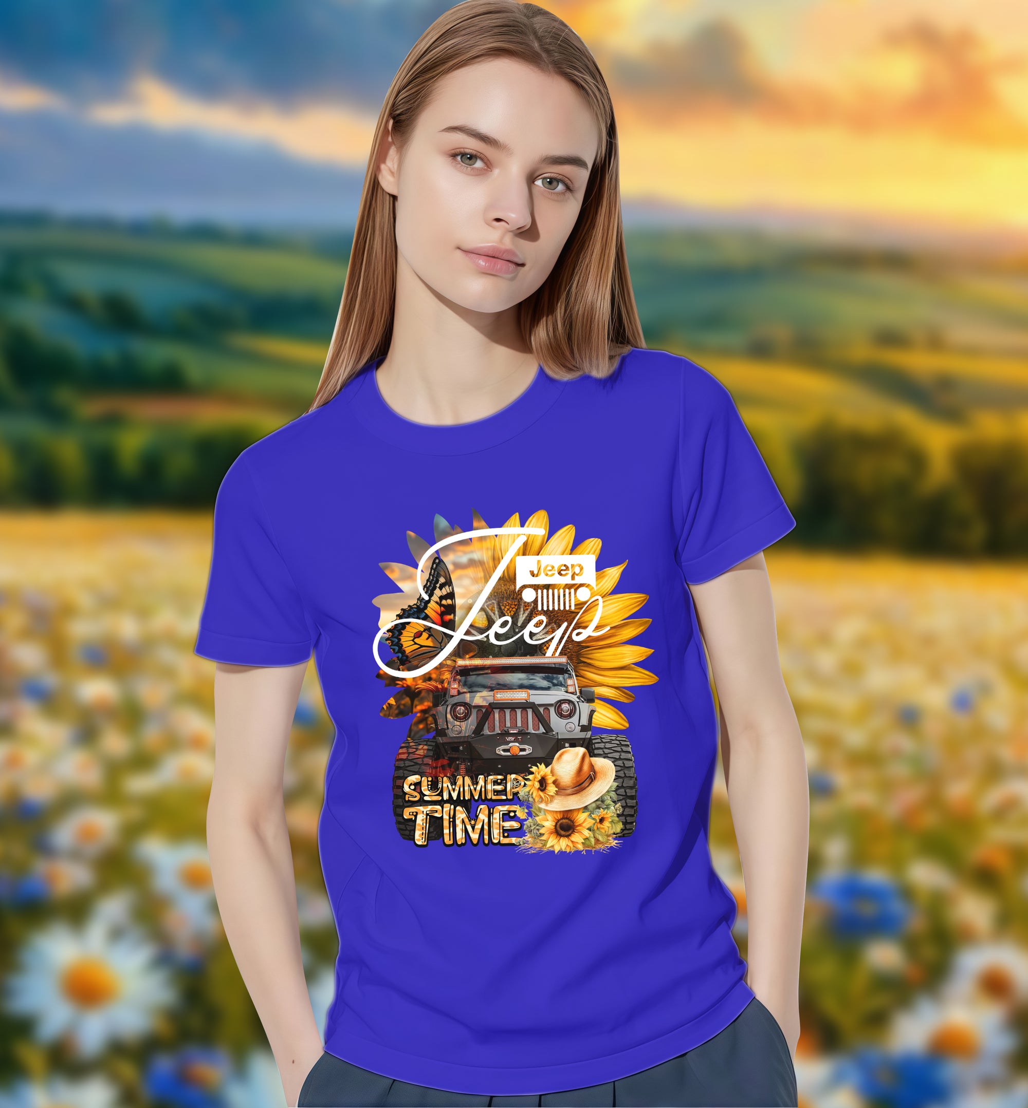 Summer Time Jeep - 2D T-Shirt for Men/Women - TH02